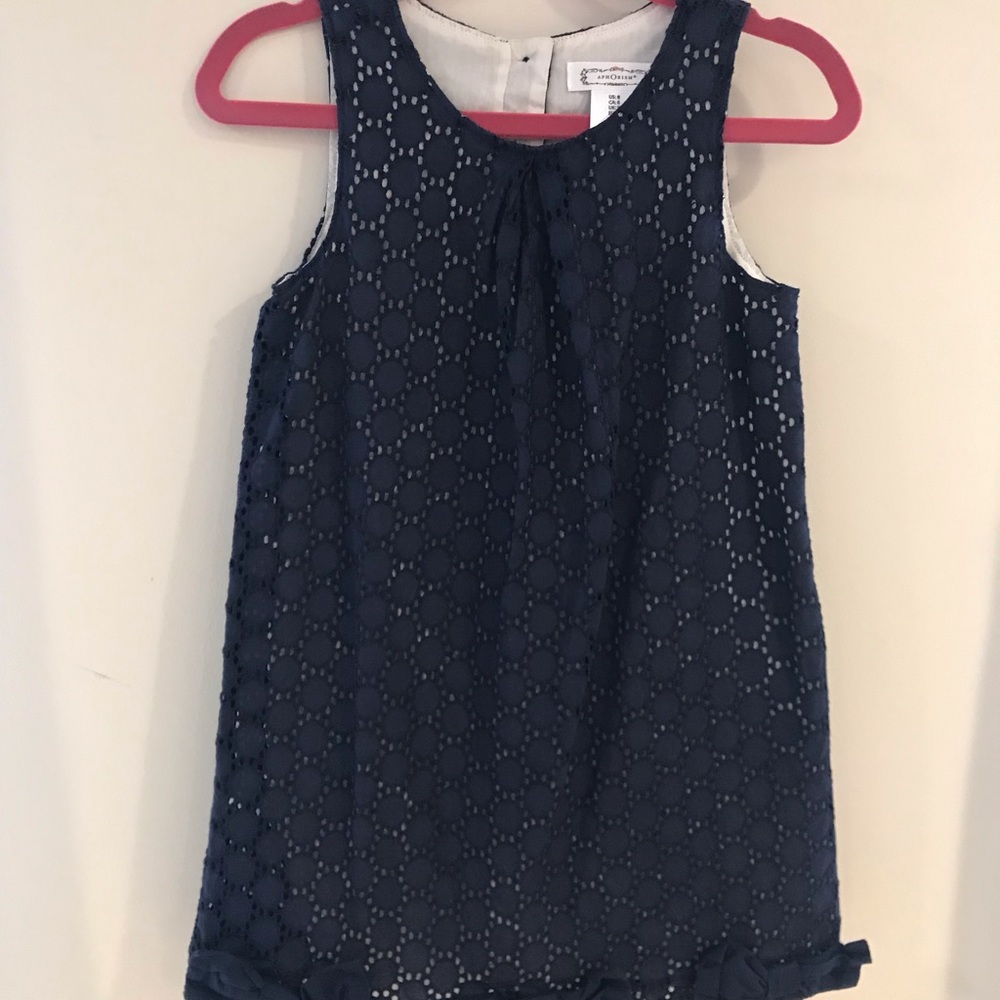 Girls sleeveless eyelet dress